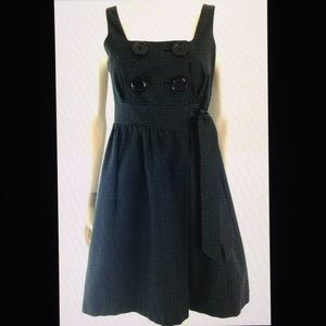 Tibi Pin Dot Button Front Sleeveless Wrap Dress